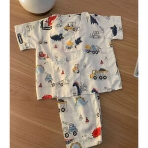 MAJESTY Piyama Anak Laki Laki Katun Baju Pendek Celana Panjang Motif Dino