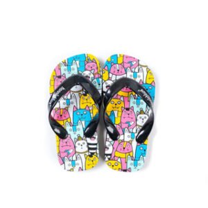 Sandal Konnichiwa Kids - Kiddy Cats Black - Sandal Anak Unisex