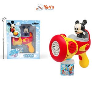 Mickey Mouse Bubble Gun Machine Mainan Tembakan Gelembung Sabun Elektrik 10 Hole
