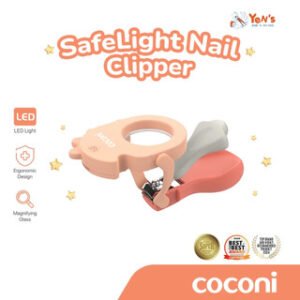 Coconi SafeLight Nail Clipper - Gunting Kuku Bayi dengan Lampu LED & Kaca Pembesar BPA FREE