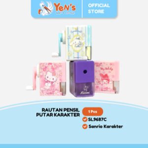 Rautan Pensil Putar Karakter Sanrio Kuromi Cinnamoroll Hello Kitty | Aksesori Sekolah Lucu