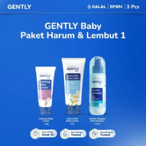 GENTLY Baby Paket Harum&Lembut | Calming Baby Cream 20g + Hydra Soft Body Lotion 50g + Cologne 100ml