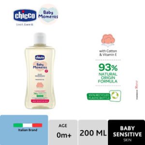 Chicco Baby Moments Massage Oil for Sensitive Skin 200ml Minyak Pijat Bayi Massage Oil Baby