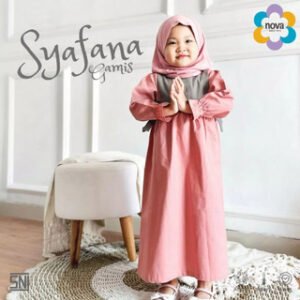 NOVA Syafana Gamis Pakaian Muslim Bayi dan Anak Perempuan 6 Bulan - 4 Tahun ( 1 Pcs)