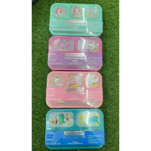 Tempat Bekal anak Makan Bento 4 sekat ada garpu U2088 BPA FREE