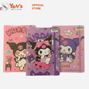 Buku Catatan / Notebook Premium Kuromi Series Dilengkapi Karet Penutup