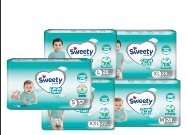 Sweety Silver Pants Cloud Soft - Popok Celana Baby Diapers M 32s