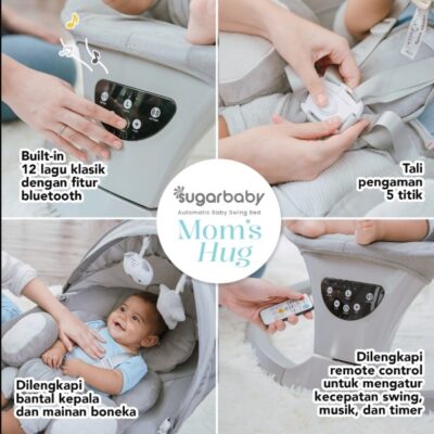 Sugar Baby - Moms Hug Automatic Baby Swing Bed/ Ayunan Bayi/ Bouncer Bayi thumbnail 6