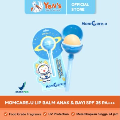 Momcareu Lip Balm Anak & Bayi SPF 35 PA+++ Pelembab Bibir Kering UV Protection BPOM