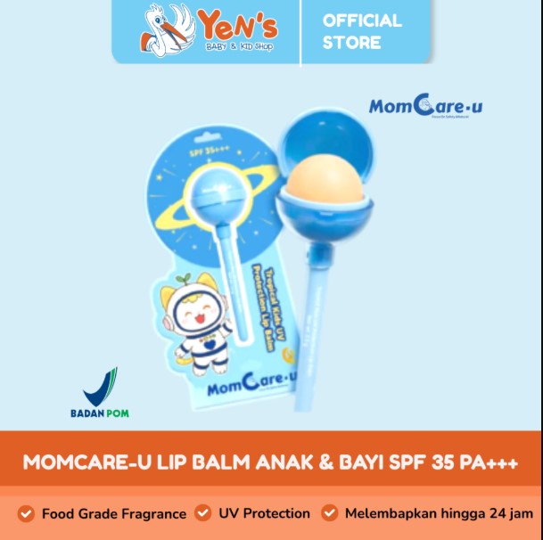 Momcareu Lip Balm Anak & Bayi SPF 35 PA+++ Pelembab Bibir Kering UV Protection BPOM