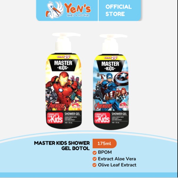 Master Kids Shower Gel Iron Man / Captain America Botol 175ml