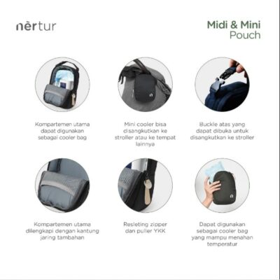 NERTUR Tas Organizer Midi Pouch 4L dan Mini Pouch 2.5L Cooler Bag Water Repellent ( 1 Pcs ) thumbnail 3