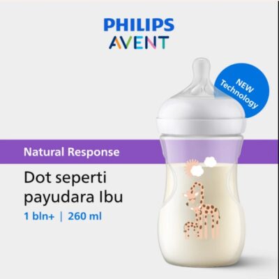 Philips Avent Botol Susu Bayi Natural Response Decorative Giraffe 260 ml Single - SCY903/66