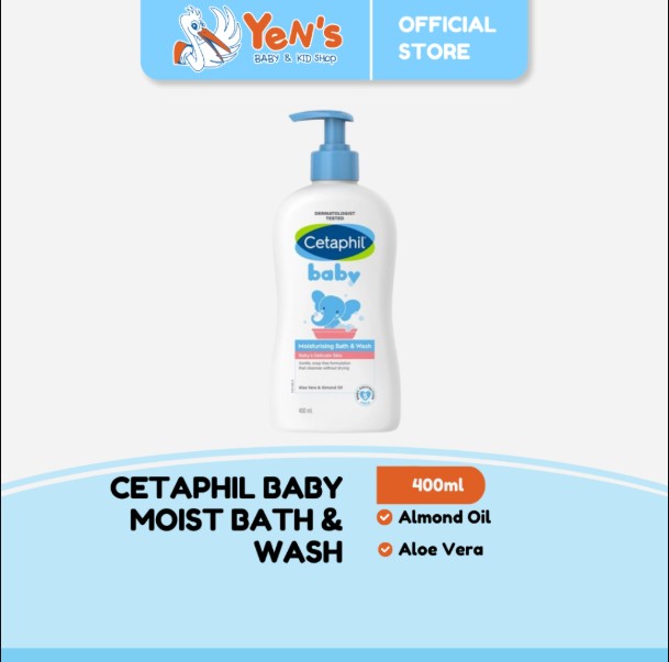 Cetaphil Baby Moist Bath & Wash 400ml Perawatan Sabun Mandi dan Shampo