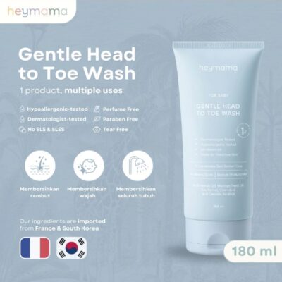 HEYMAMA Gentle Head to Toe Wash 180ml - Sabun Shampo Mandi Bayi & Anak Natural thumbnail 2