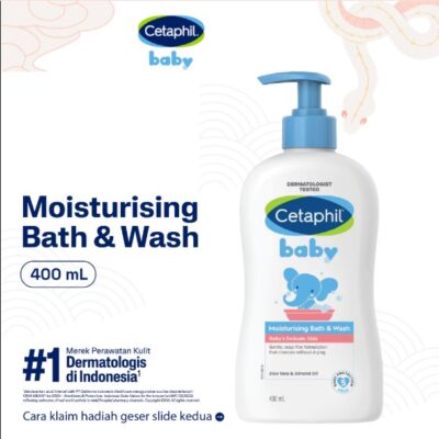 Cetaphil Baby Moist Bath & Wash 400ml Perawatan Sabun Mandi dan Shampo thumbnail 2