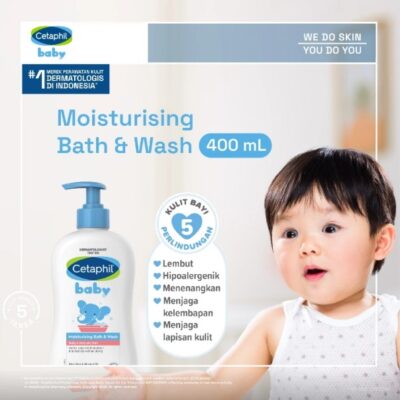 Cetaphil Baby Moist Bath & Wash 400ml Perawatan Sabun Mandi dan Shampo thumbnail 4
