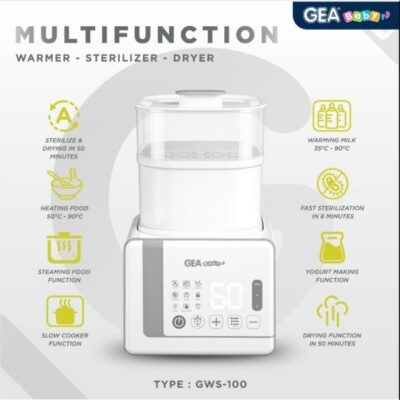 GEA Baby Multifunction Warmer Sterilizer Dryer GWS 100 - penghangat susu / sterilisasi / slow cooker thumbnail 2