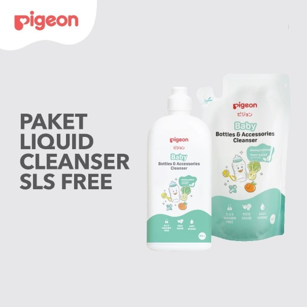 PIGEON Liquid Cleanser Basic SLS Free  - 500ml Bottle / 450ml Refill