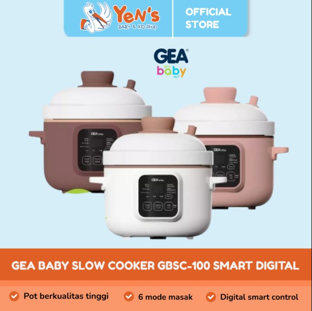 GEA Baby Slow Cooker GBSC-100 Smart Digital Slow Cooker 1 Liter Cooker Panci MPASI Baby Food Maker