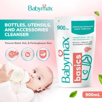 Babymax Basics Bottle, & Utensils, Cleansers 900 mL - Sabun Botol Bayi - SLS Free - Natural
