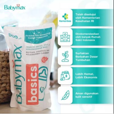 Babymax Basics Bottle, & Utensils, Cleansers 900 mL - Sabun Botol Bayi - SLS Free - Natural thumbnail 2