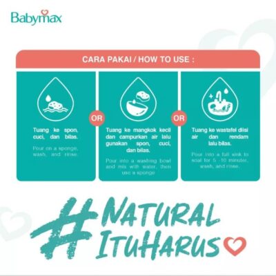 Babymax Basics Bottle, & Utensils, Cleansers 900 mL - Sabun Botol Bayi - SLS Free - Natural thumbnail 3