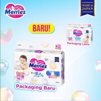 Merries Premium Baby Diapers Tape M 38 / Popok Bayi thumbnail 2