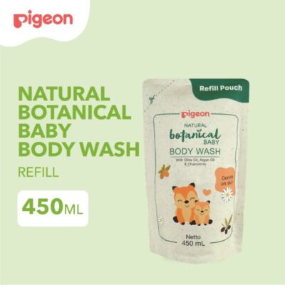 PIGEON Botanical Baby Body Wash Refill Pouch 450ML | Sabun Mandi