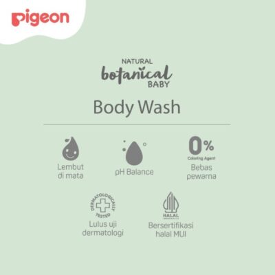 PIGEON Botanical Baby Body Wash Refill Pouch 450ML | Sabun Mandi thumbnail 3