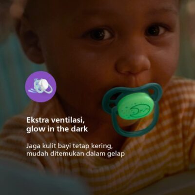 Philips Avent | Empeng Bayidengan Ekstra Ventilasi / Soother Bayi Ultra Air Glow In The Dark 6-18M SCF376/13 thumbnail 5