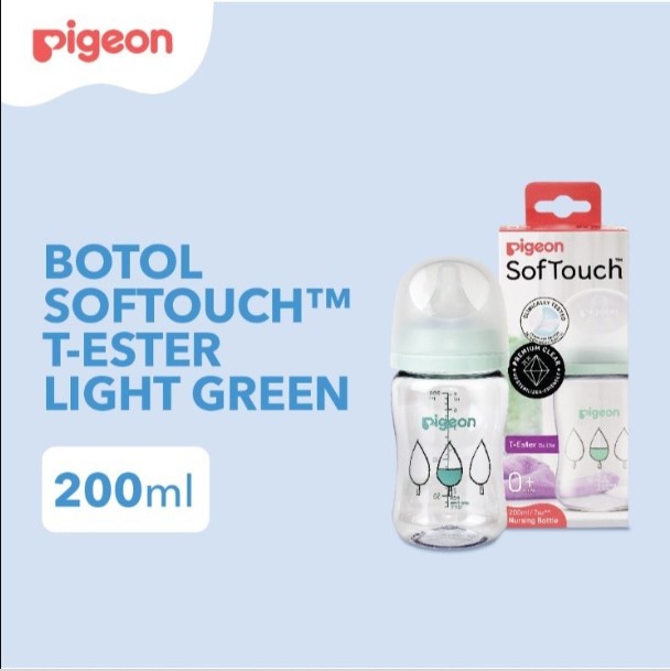 PIGEON BOTOL T-ESTER WIDE NECK BPP 200ML LIGHT GREEN W/ SOFTOUCH NIPPLE