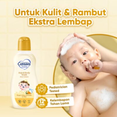 Cussons Baby Hair & Body Wash Deep Moisture Hemat 100ml+100ml - Sabun Mandi Bayi thumbnail 2