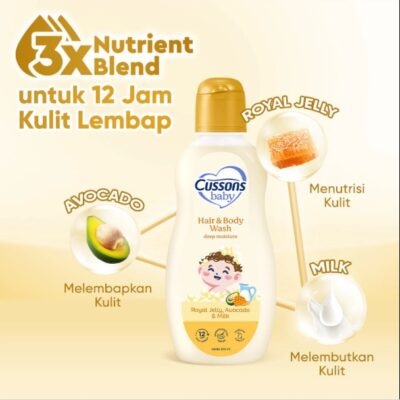 Cussons Baby Hair & Body Wash Deep Moisture Hemat 100ml+100ml - Sabun Mandi Bayi thumbnail 3