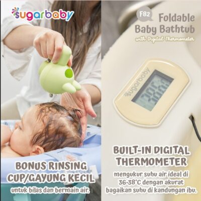 Sugar baby Foldable Baby Bathtub with Digital Thermometer F82/Bak Mandi lipat Anak thumbnail 2