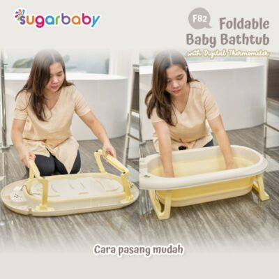 Sugar baby Foldable Baby Bathtub with Digital Thermometer F82/Bak Mandi lipat Anak thumbnail 4