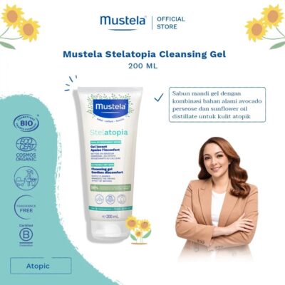 MUSTELA Stelatopia Cleansing Gel /Sabun Mandi Bayi Kulit Atopik 200 ml thumbnail 2