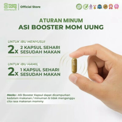 Mom Uung ASI Booster 60 Kapsul - ASI 2,6x Lebih Deras dan Berkualitas - Pelancar ASI - Halal thumbnail 8