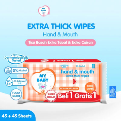 MY BABY Extra Thick Wipes 45+45 Hand & Mouth / Antibacterial /Clean & Fresh thumbnail 2