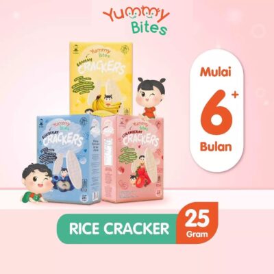 Yummy BitesBaby Rice Crackers 25gr (6m+) - Snack MPASI | Snack Bayi | Snack Anak | Cemilan Bayi thumbnail 2