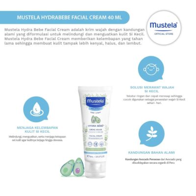 MUSTELA Hydrabebe Facial Cream - Krim Wajah Bayi 40 ml thumbnail 4