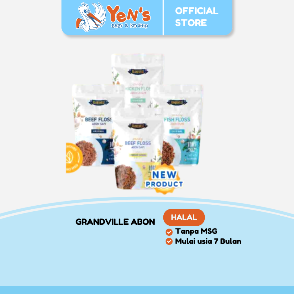 GRANDVILLE Abon Sapi, Ayam, Cheddar Cheese ,Ikan Crunchy Original 100gr