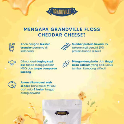 GRANDVILLE Abon Sapi, Ayam, Cheddar Cheese ,Ikan Crunchy Original 100gr thumbnail 7