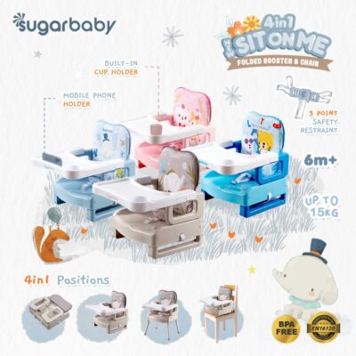 SUGARBABY 4in1 SitOnMe Folded Booster Seat & Chair / Kursi Makan Bayi thumbnail 3