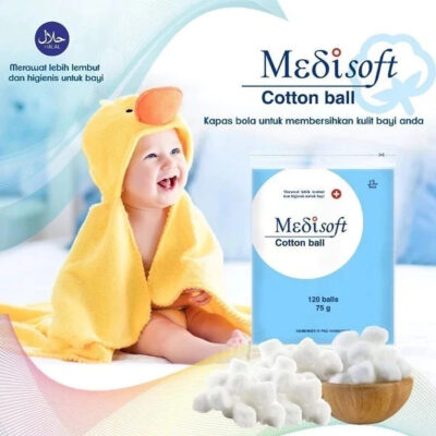 Medisoft Cotton Ball / Kapas Bulat 120 Balls 75gr / Kapas Medis / Kapas Bayi thumbnail 2