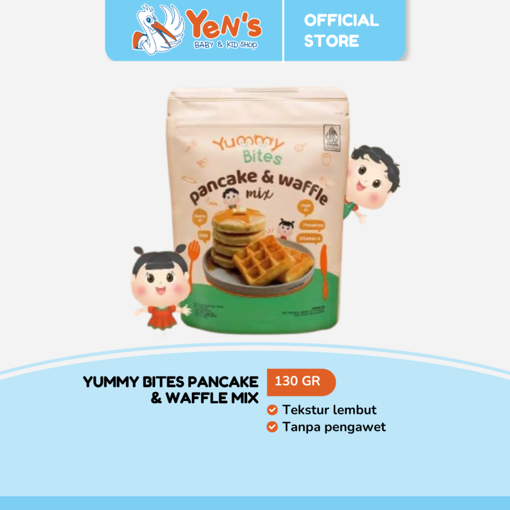Yummy Bites Pancake & Waffle Mix 130 GR - Tepung Pancake MPASI Baby Dan Anak