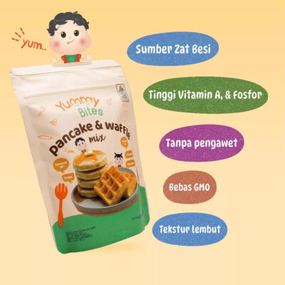 Yummy Bites Pancake & Waffle Mix 130 GR - Tepung Pancake MPASI Baby Dan Anak thumbnail 3
