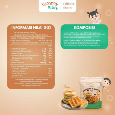 Yummy Bites Pancake & Waffle Mix 130 GR - Tepung Pancake MPASI Baby Dan Anak thumbnail 4