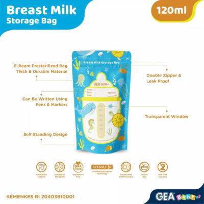 GEA Baby Breastmilk Storage Bags Kantong Asi 120ml thumbnail 4