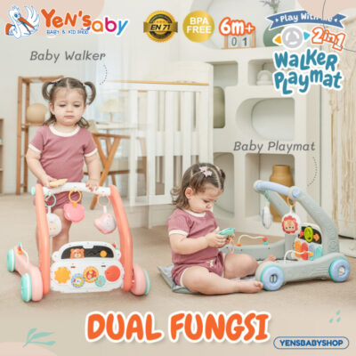 Sugar baby - Play with Me 2in1 Baby Walker&Playmat /Alat Bantu Jalan Anak / Push Walker